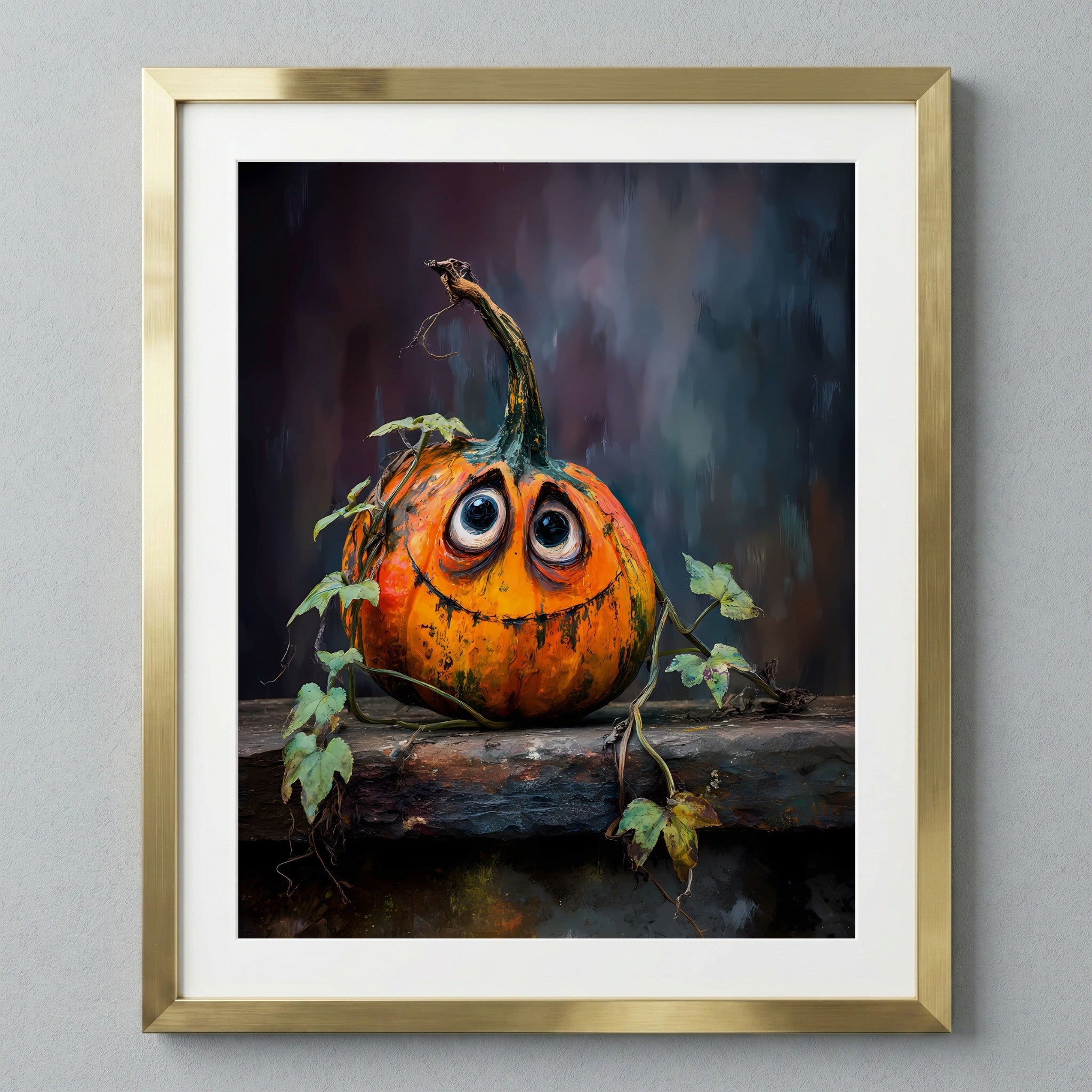Playful Pumpkin with a Smile Illustration