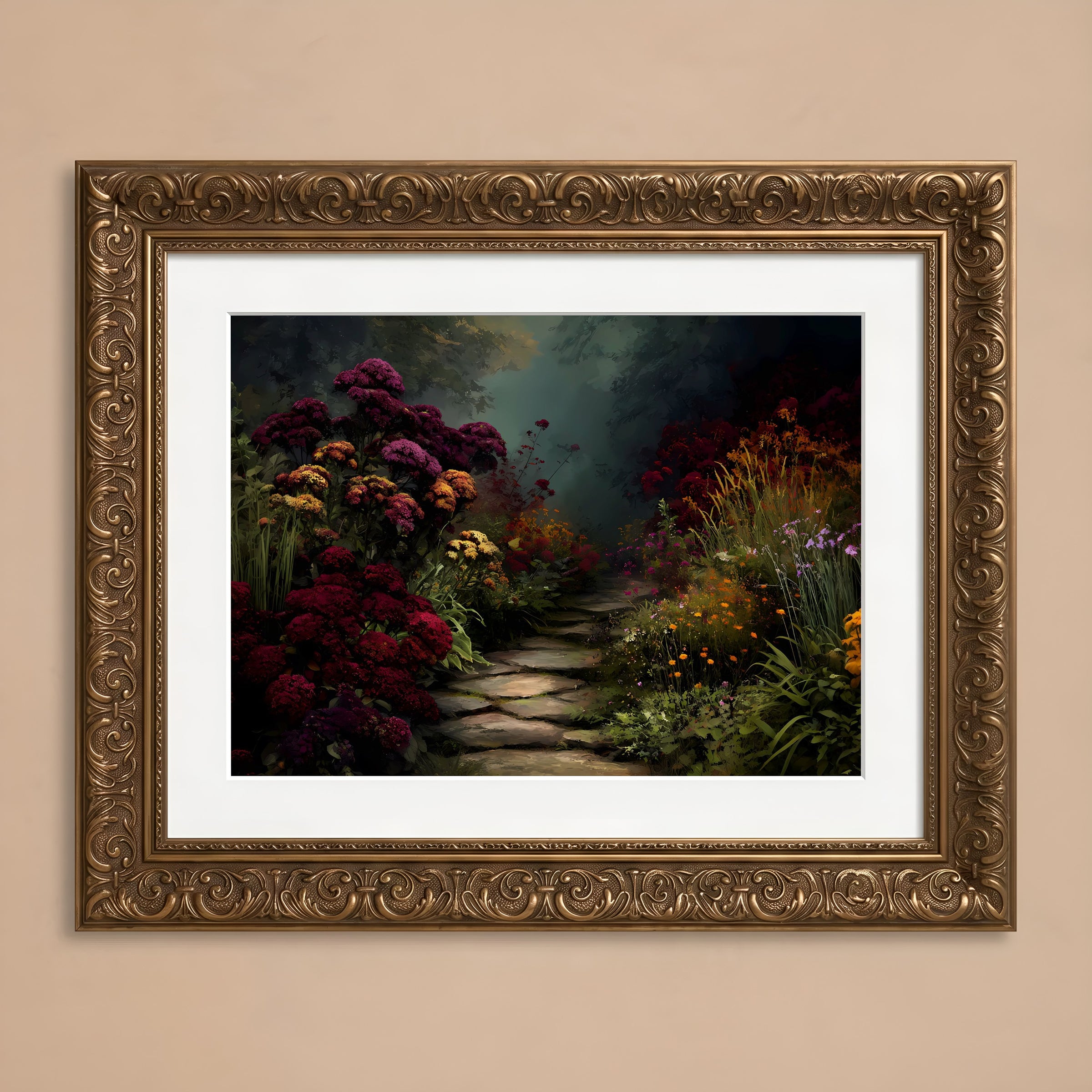 Serene Floral Walkway Artwork
