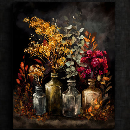 Autumnal Apothecary Bottles Study