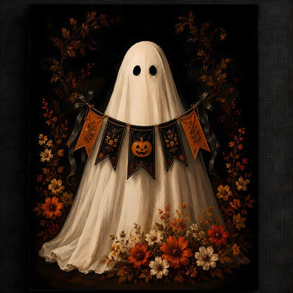 Charming Halloween Specter Artwork | Halloween Wall Art Print | Seasonal Refresh