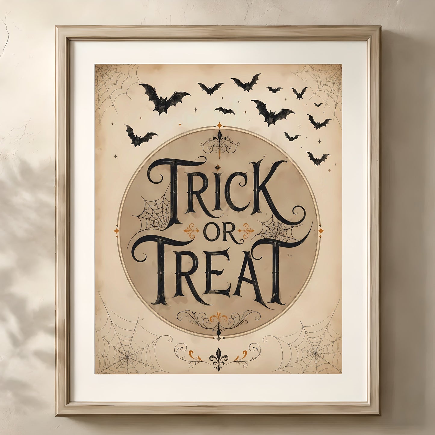 Charming Trick or Treat Artwork | Halloween Wall Art Print | Seasonal Refresh