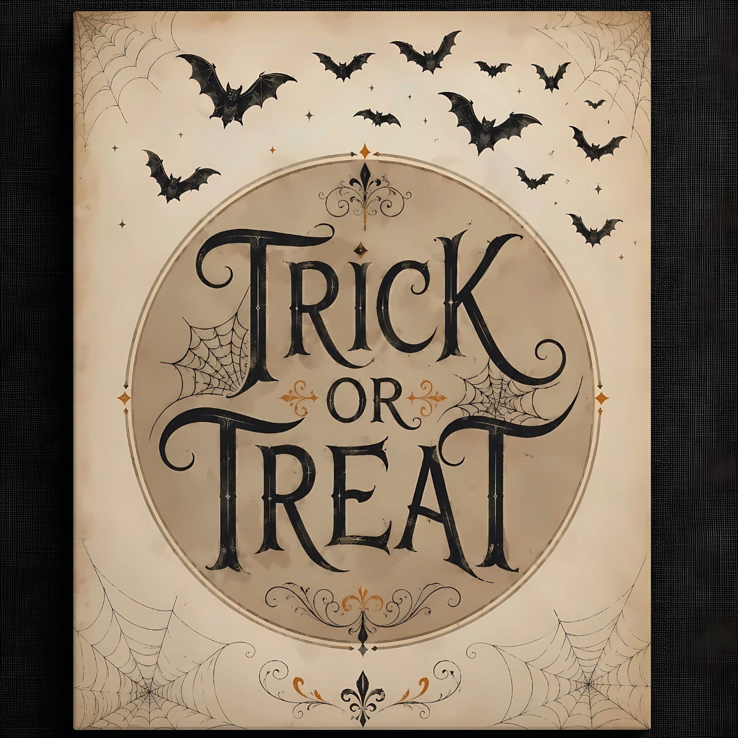 Charming Trick or Treat Artwork | Halloween Wall Art Print | Seasonal Refresh