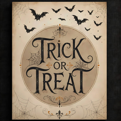 Charming Trick or Treat Artwork | Halloween Wall Art Print | Seasonal Refresh