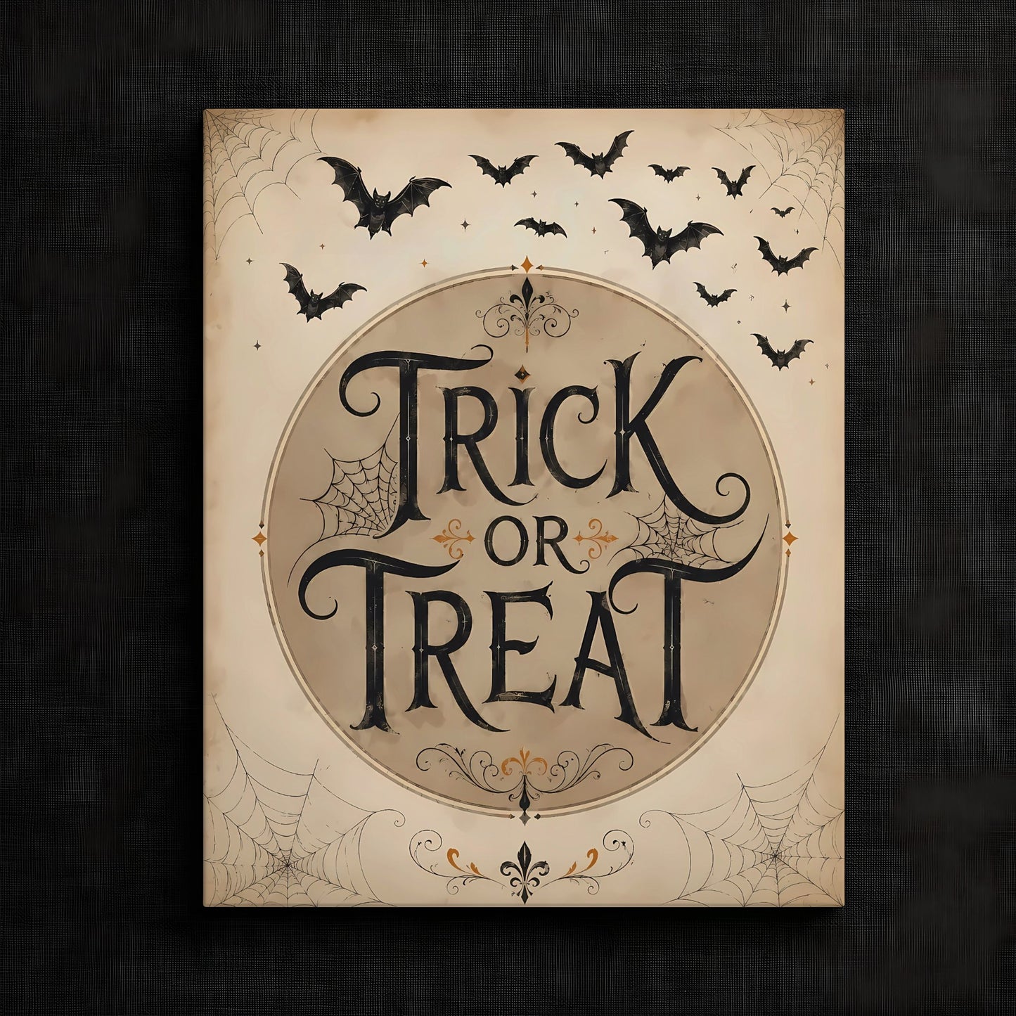 Charming Trick or Treat Artwork | Halloween Wall Art Print | Seasonal Refresh