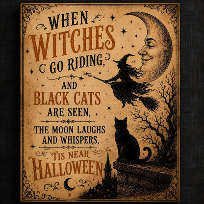 Charming Witches and Black Cats Print