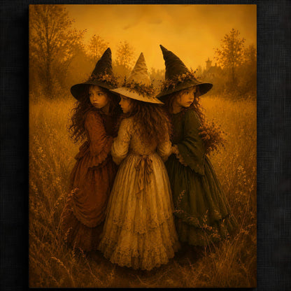 Charming Witches in Autumn Fields