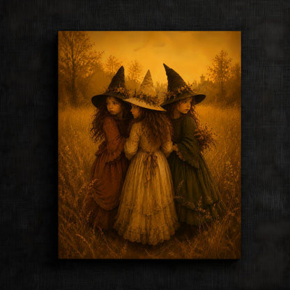 Charming Witches in Autumn Fields
