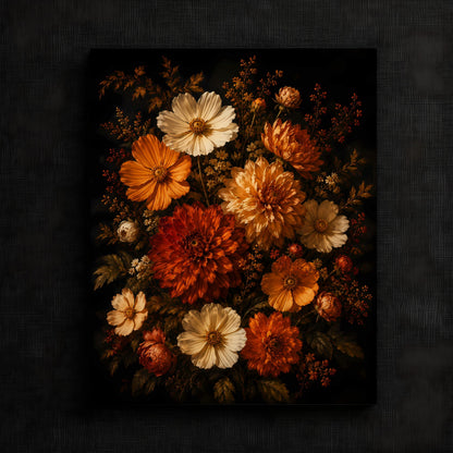 Cozy Blossom Bouquet Artwork | Autumn Wall Art Print | Seasonal Refresh