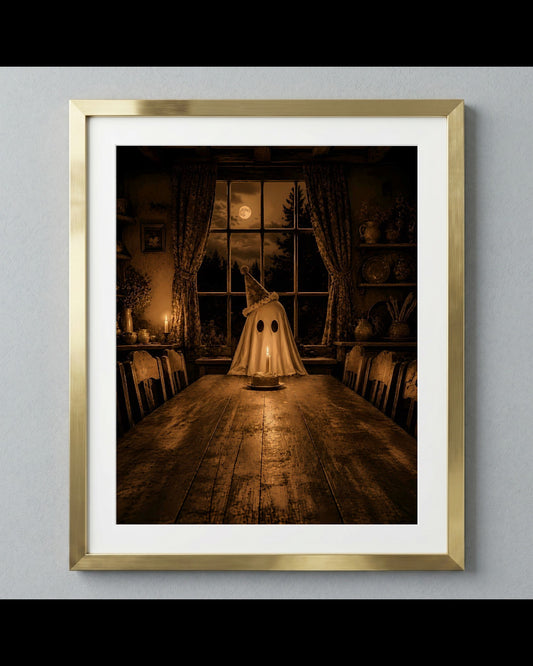 Eerie Ghostly Gathering Print | Autumn Wall Art Print | Seasonal Refresh