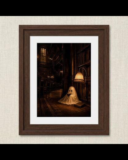 Eerie Ghostly Library Print | Halloween Wall Art Print | Seasonal Refresh