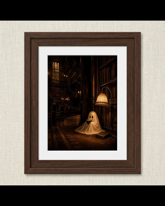 Eerie Ghostly Library Print | Halloween Wall Art Print | Seasonal Refresh