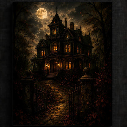 Eerie Gothic Manor Illustration — image 2