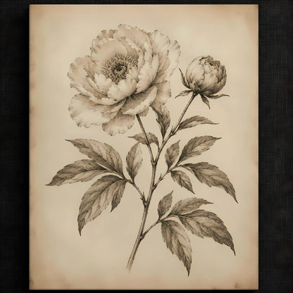 Elegant Peony Floral Illustration — image 2