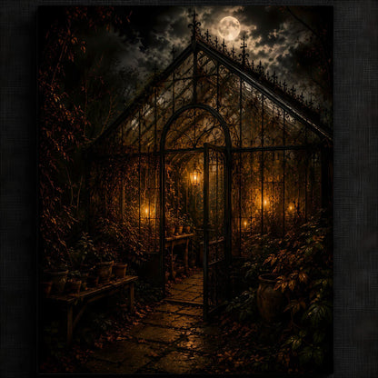 Enigmatic Greenhouse Under Night Sky — image 2