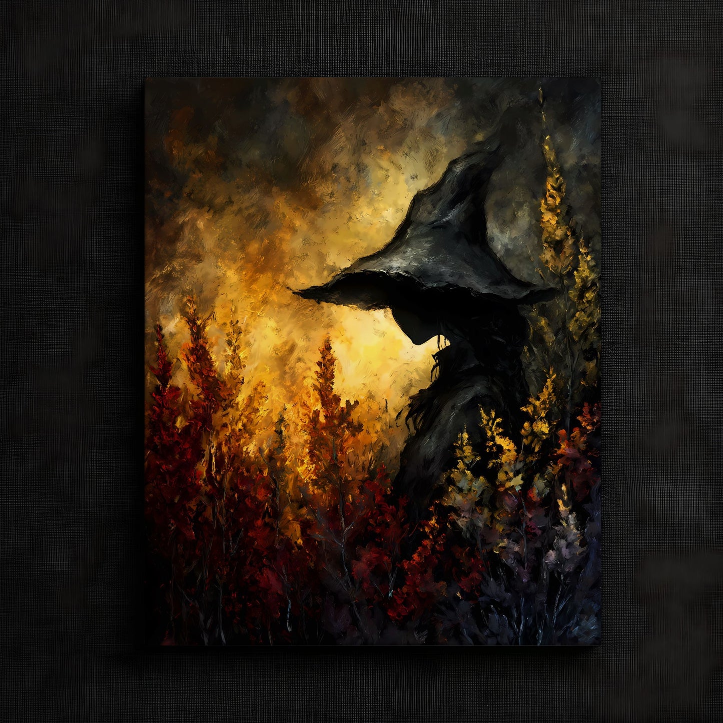 Enigmatic Witch in Fiery Foliage