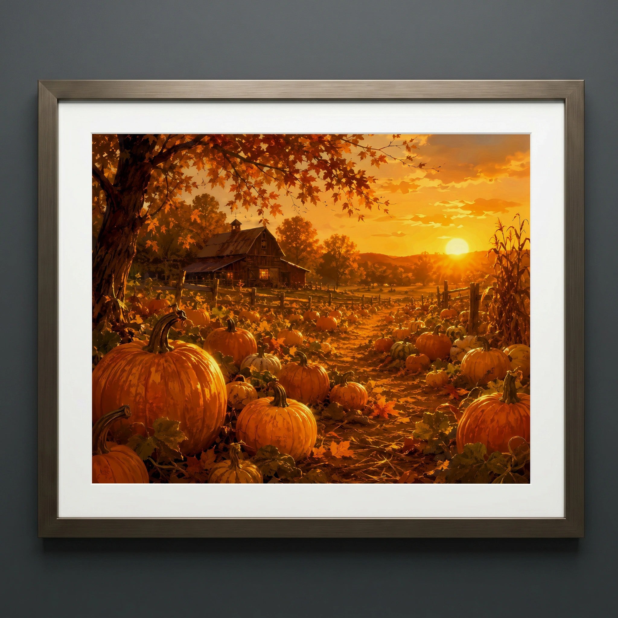 Golden Autumn Pathway Artwork — image 1