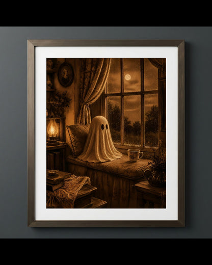 Hauntingly Cozy Ghost Scene | Autumn Wall Art Print | Seasonal Refresh