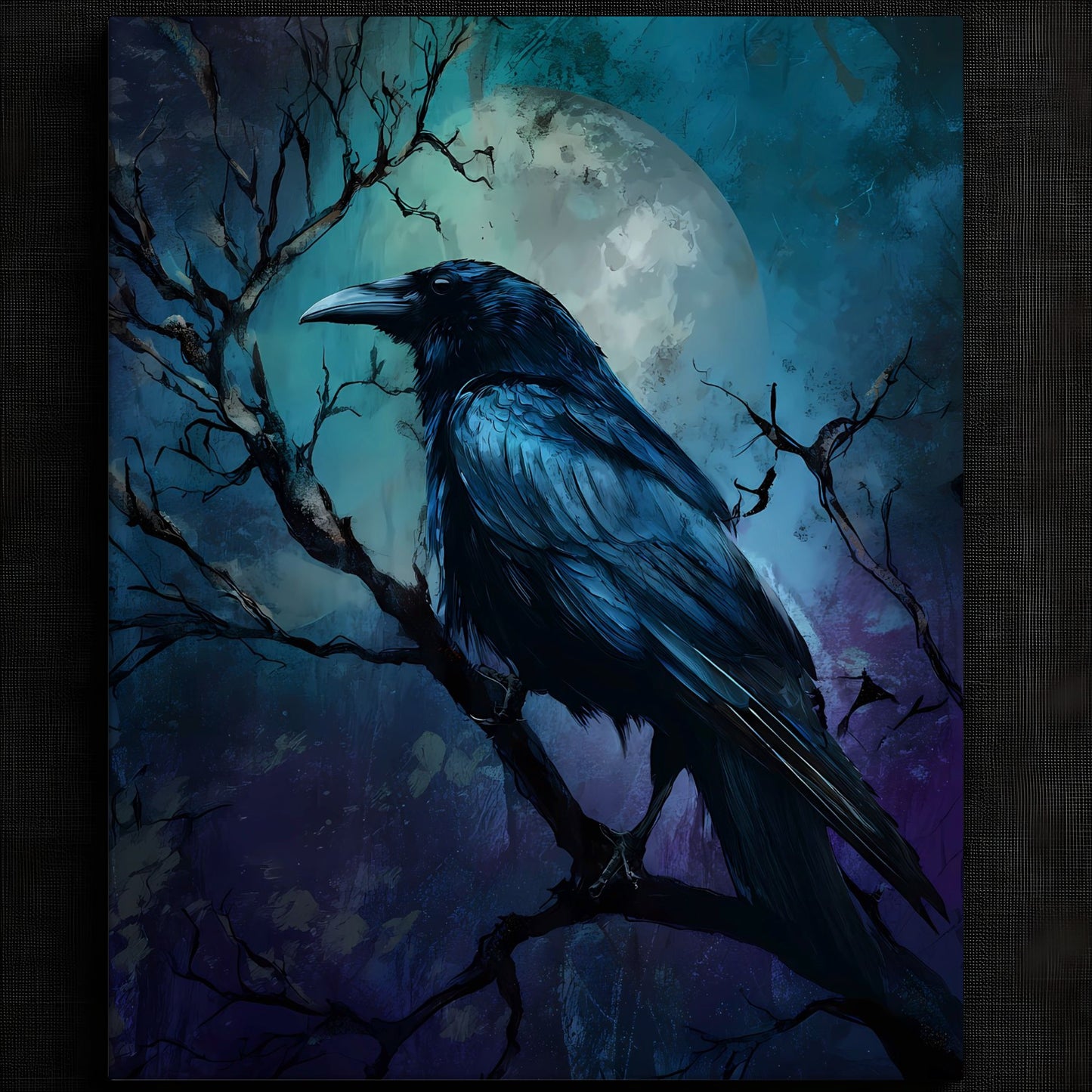 Mysterious Raven Under Moonlight Print