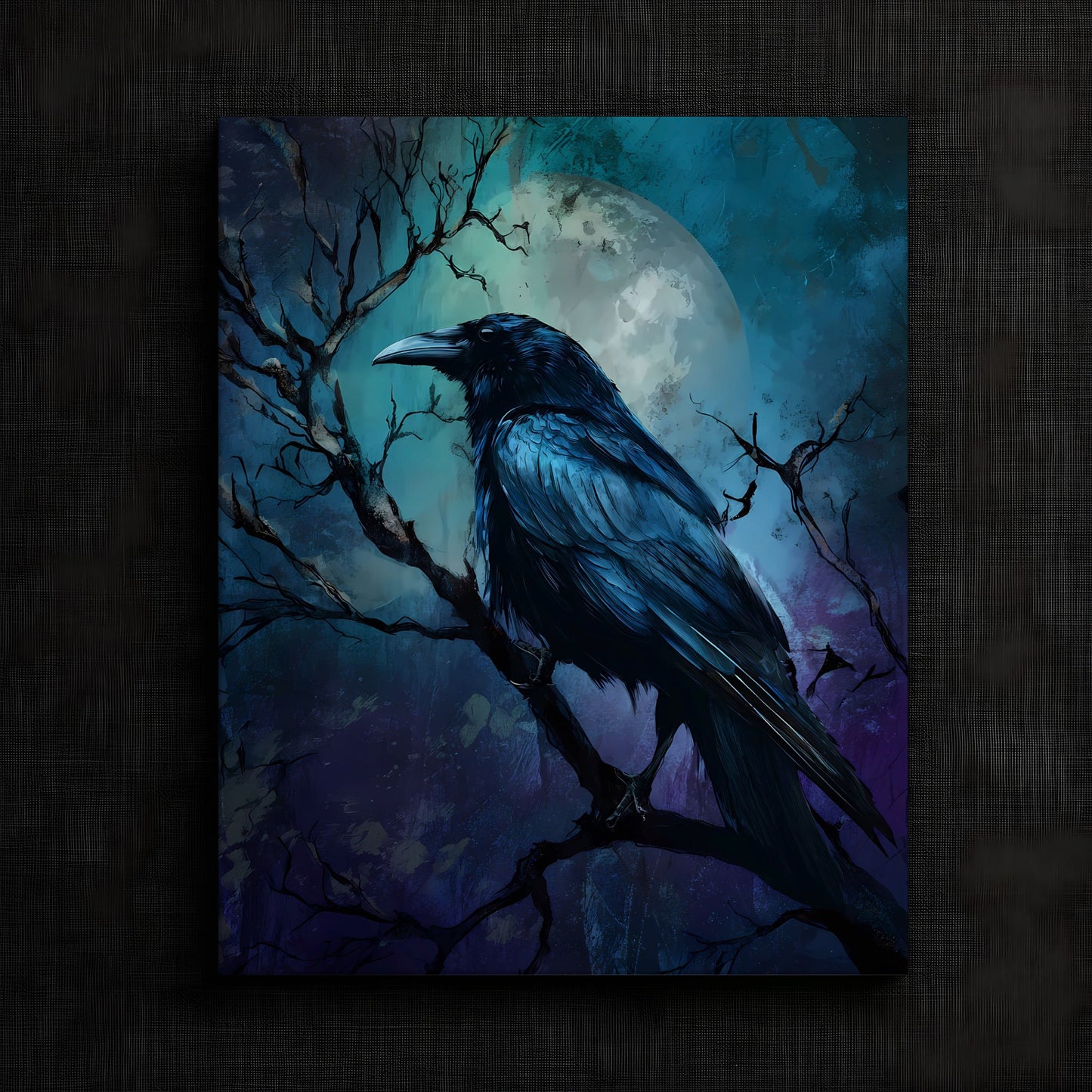 Mysterious Raven Under Moonlight Print