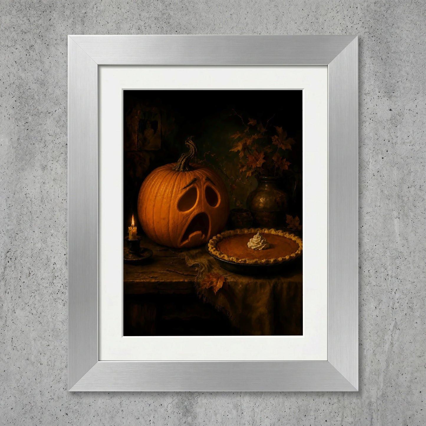 Playful Pumpkin and Pie Artwork