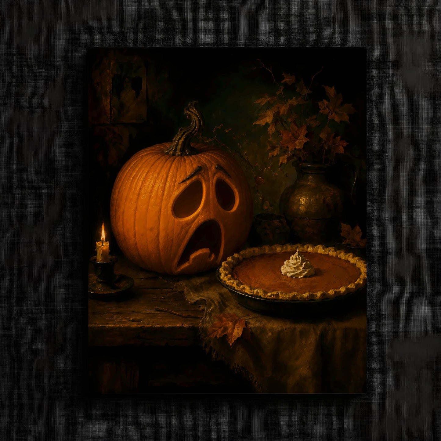 Playful Pumpkin and Pie Artwork