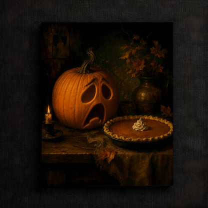Playful Pumpkin and Pie Artwork