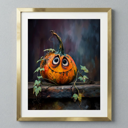 Playful Pumpkin with a Smile Illustration