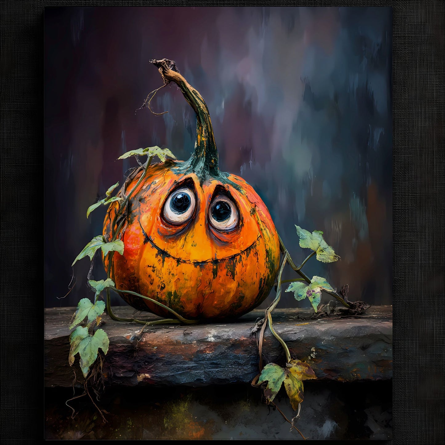 Playful Pumpkin with a Smile Illustration