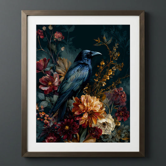 Raven Amongst Blooms Study