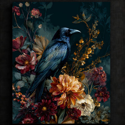 Raven Amongst Blooms Study
