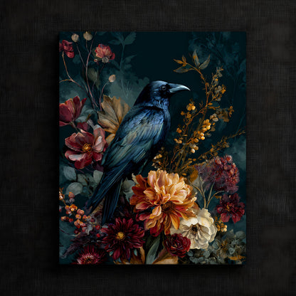 Raven Amongst Blooms Study