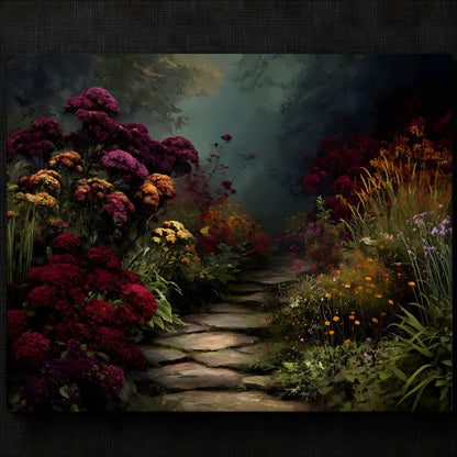 Serene Floral Walkway Artwork