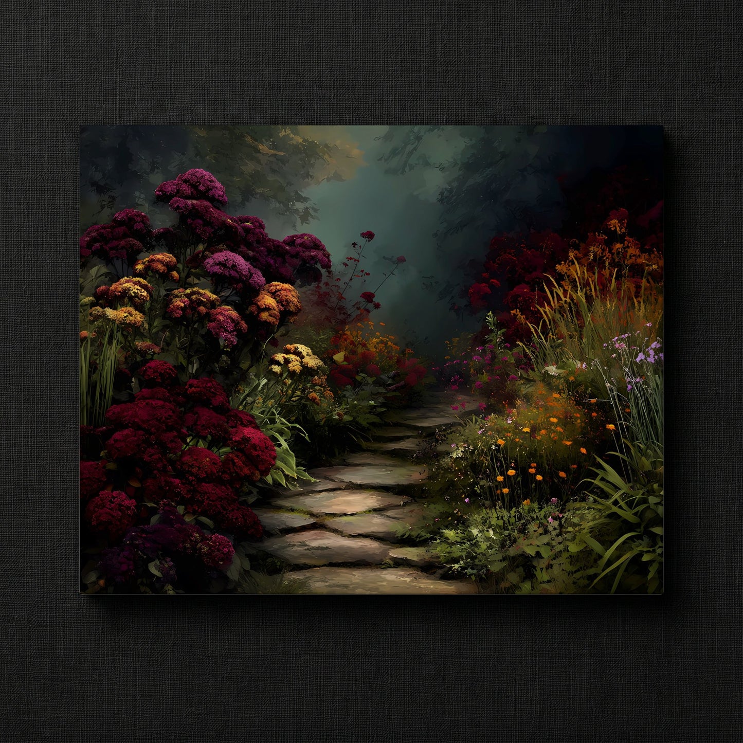 Serene Floral Walkway Artwork