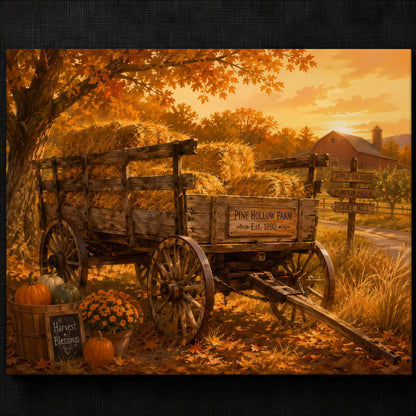 Warm Autumn Wagon Scene