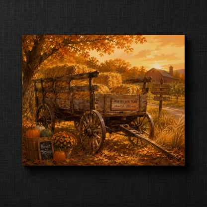 Warm Autumn Wagon Scene